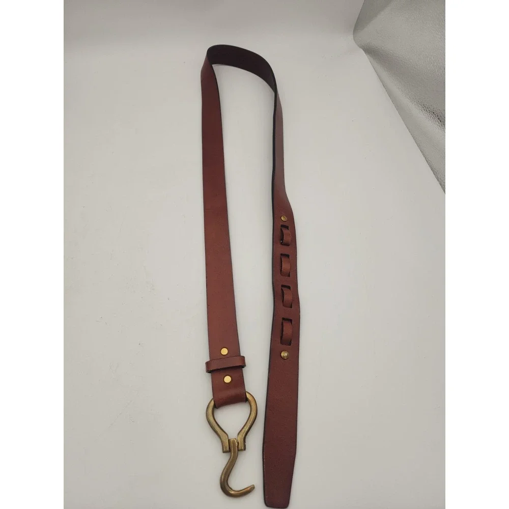 ORVIS Hoof Pick Belt, Brown Leather, Brass Buckle, Sz 40, 44.5